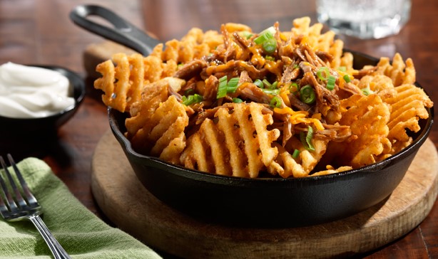 Loaded Pulled Pork Lattice Fries