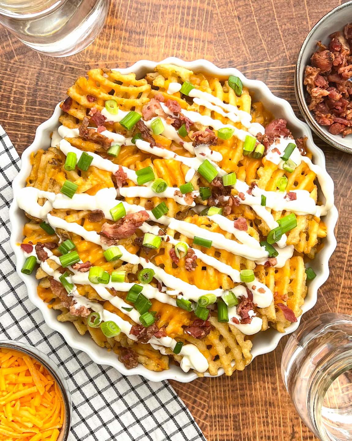 Loaded Baked Waffle Fries
